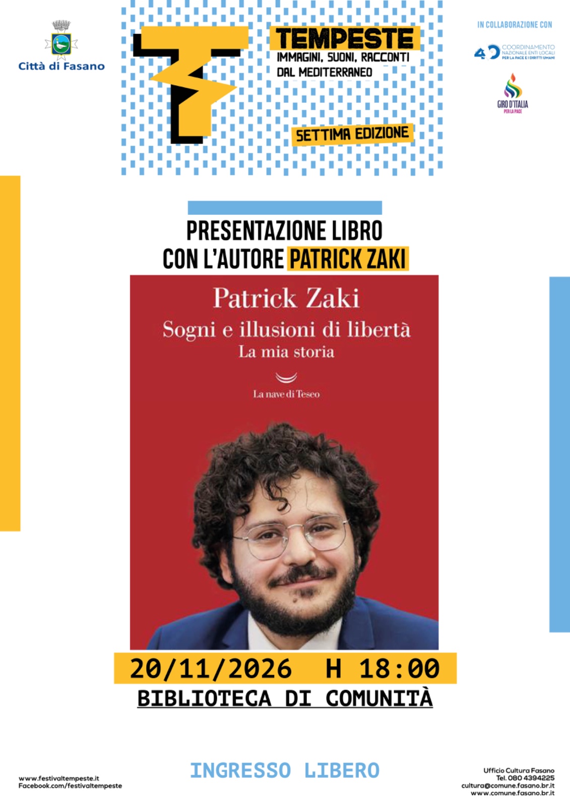 Presentazione del libro �Sogni e illusioni di libert�. La mia storia� con l\'autore Patrick Zaki