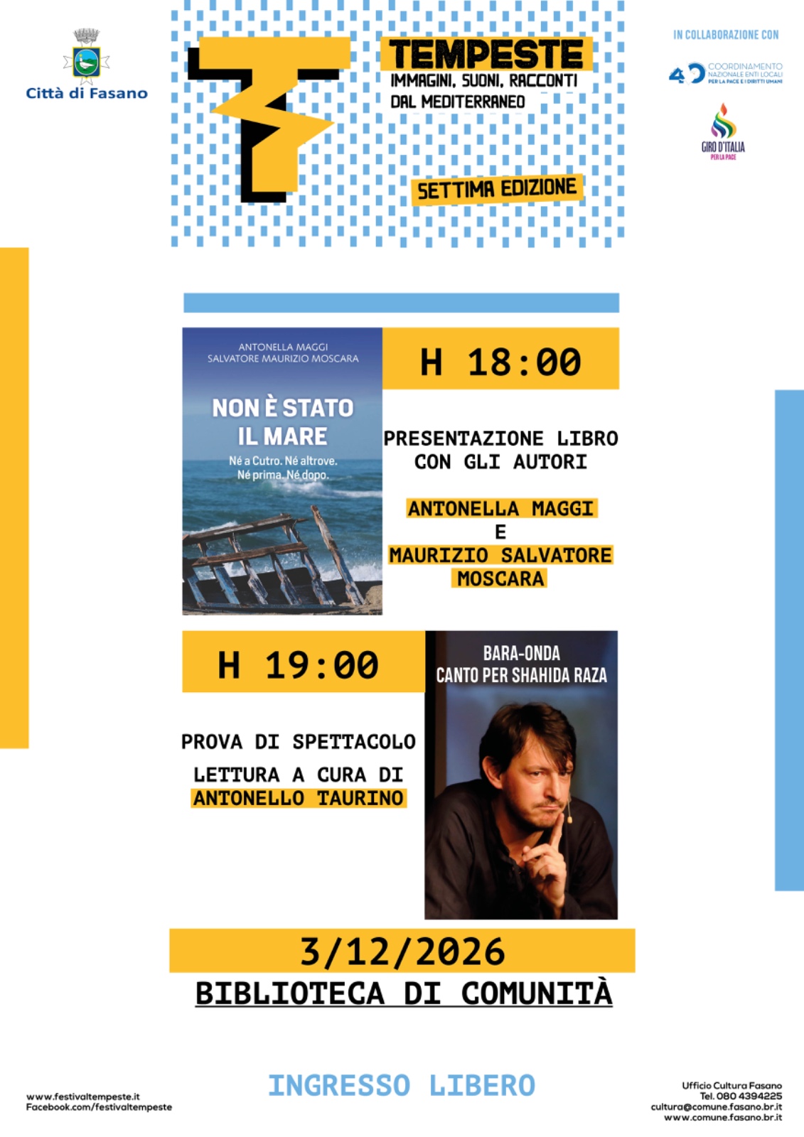 Presentazione del libro �Non � stato il mare� con gli autori Antonella Maggi e Maurizio Salvatore Moscara / Lettura a cura di Antonello Taurino